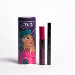 Purobio Blue Box Mascara Black Too Black E Eyeliner Brush Pen 2 Pezzi
