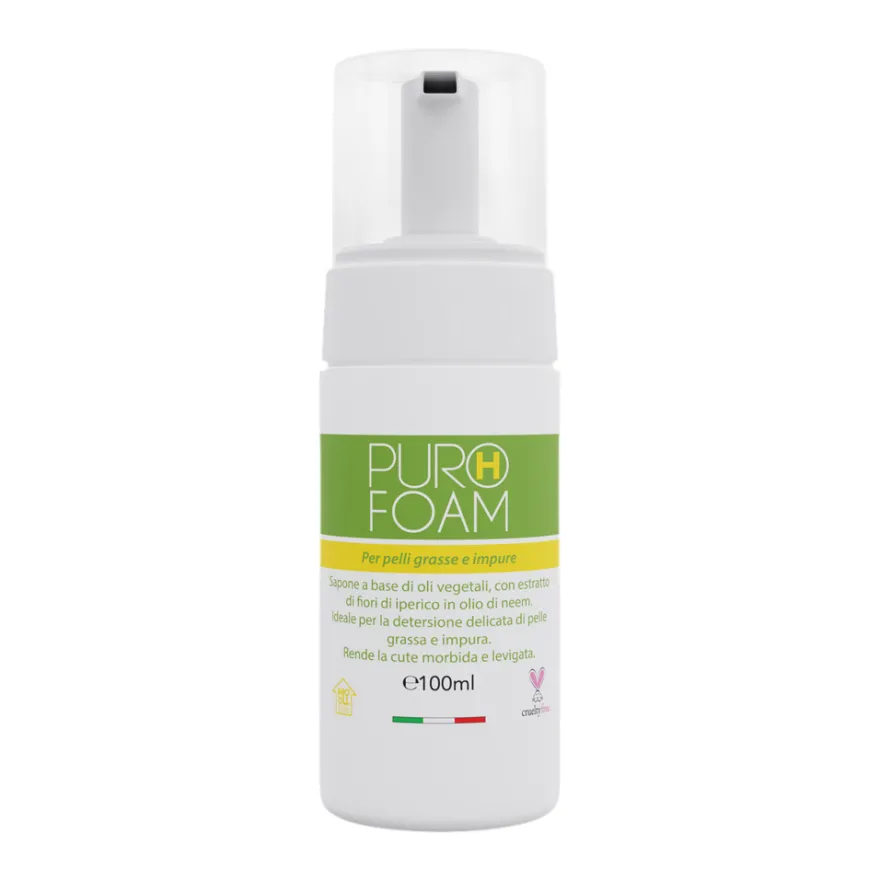 Puro Foam Sapone Vegetale Detersione Pelle Grassa 100ml 1 Flacone