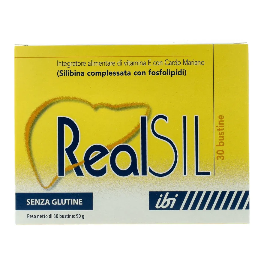 Realsil 30 Bustine Integratore Antiossidante Disitossicante Del Fegato Con Vitamina E E Cardo Mariano