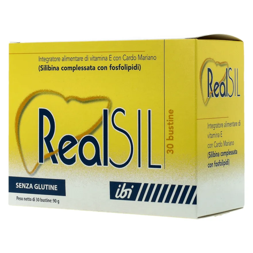 Realsil 30 Bustine Integratore Antiossidante Disitossicante Del Fegato Con Vitamina E E Cardo Mariano