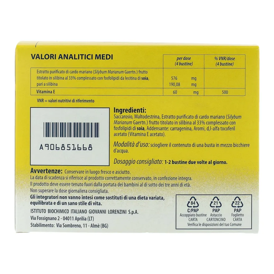 Realsil 30 Bustine Integratore Antiossidante Disitossicante Del Fegato Con Vitamina E E Cardo Mariano