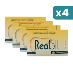 Realsil 40 Capsule Integratore Antiossidante Disitossicante Del Fegato Con Vitamina E E Cardo Mariano 4 confezioni