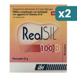 Realsil 100d 30 Bustine Integratore Antiossidante Disitossicante Del Fegato Con Vitamina E+d E Cardo Mariano 2 confezioni