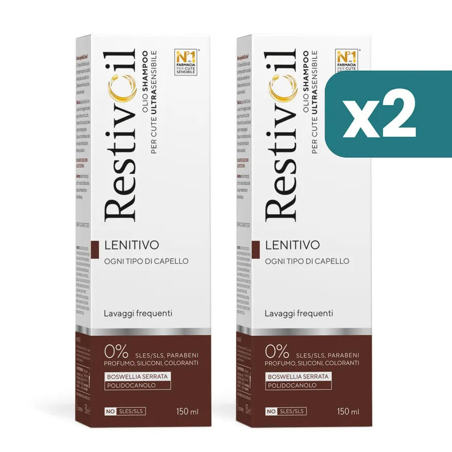 Restivoil Zero Prurito E Irritazione Shampoo Tutti Tipi Di Capelli 2 confezioni da 150ml