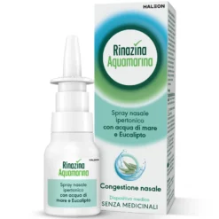 Rinazina Aquamarina Spray Nasale Ipertonico Decongestionante Raffreddore Acqua Mare Eucalipto 20ml