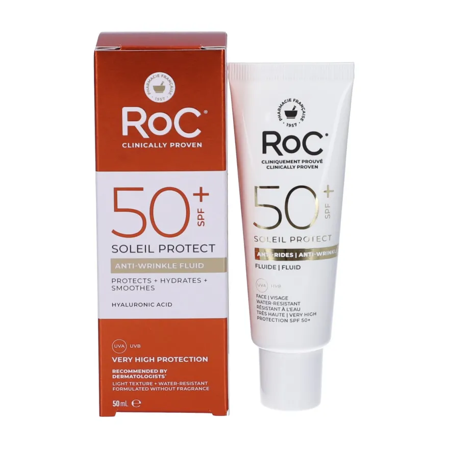 Roc Soleil Protect Fluido Solare Viso Spf50+ Antirughe 50ml