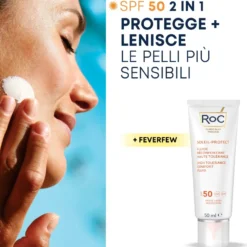 Roc Soleil Protect Fluido Solare Viso Spf50 Elevata Tollerabilità 50ml