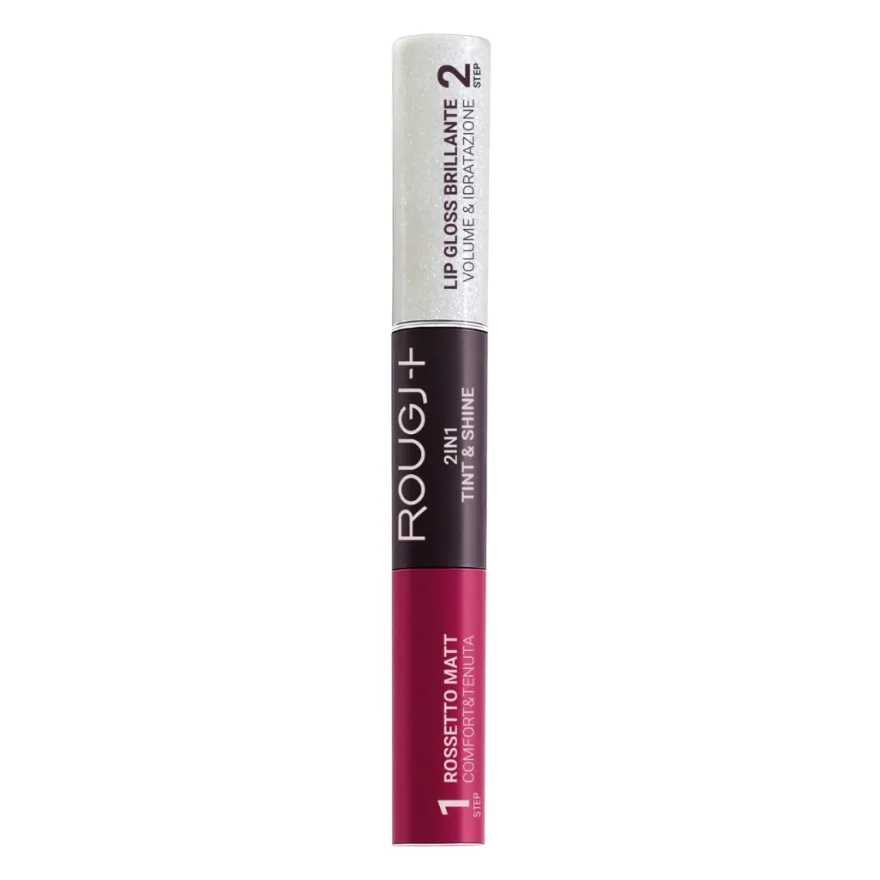 Rougj 2in1 Tint&shine Rossetto Liquido E Lip Gloss 04 Sour Cherry 1 Pezzo