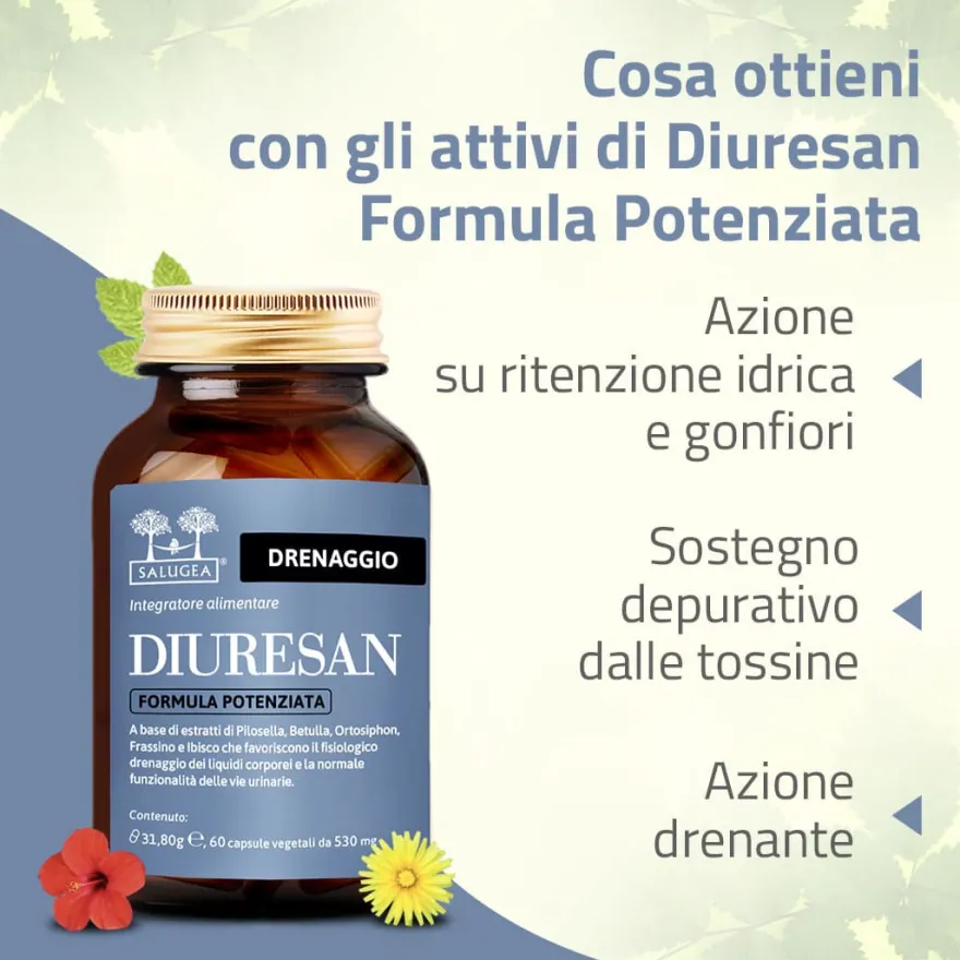Salugea Diuresan Formula Potenziata Drenaggio Dei Liquidi 60 Capsule