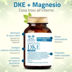 Salugea Dke + Magnesio Integratore Vitamina D, K, E Più Magnesio 60 Capsule