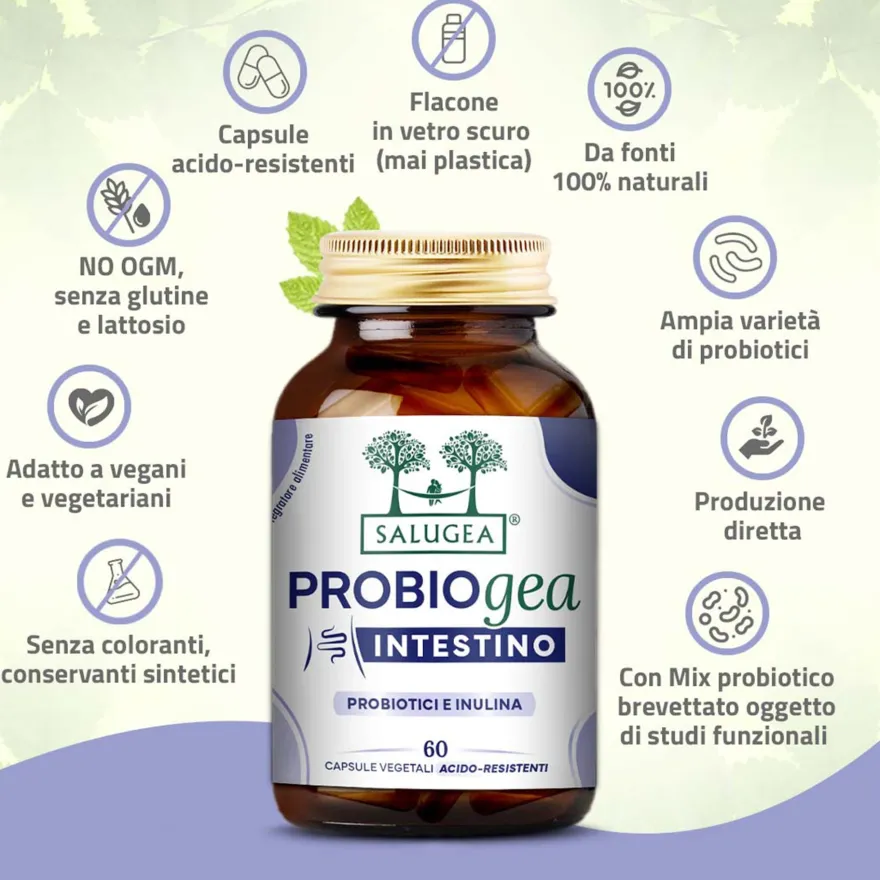 Salugea Probiogea Intestino Integratore Probiotico 60 Capsule
