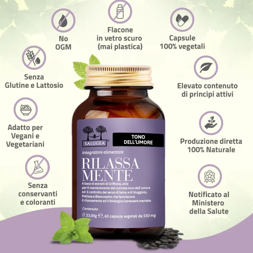 Salugea Rilassa Mente Buonumore Calma E Lucidità Mentale 60 Capsule