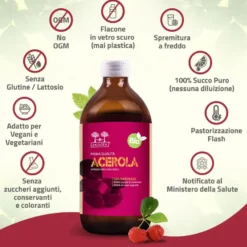 Salugea Succo Di Acerola Biologico 100% Puro 500ml