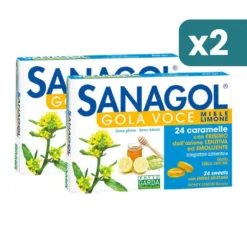 Sanagol Gola Voce Miele Limone 2 confezioni da 24 Caramelle