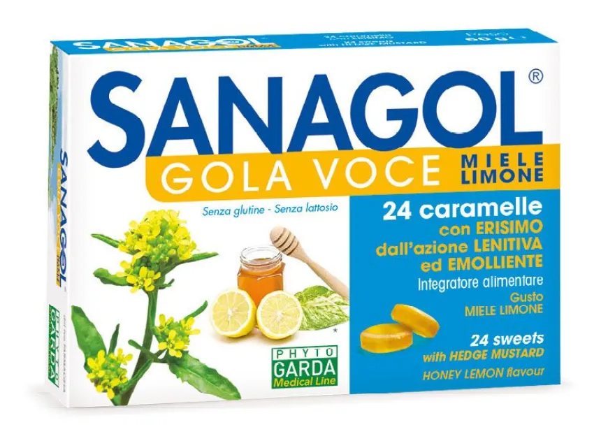 Sanagol Gola Voce Miele Limone 24 Caramelle
