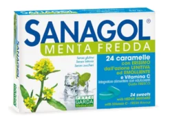 Sanagol Menta Fredda Integratore Emolliente 24 Caramelle