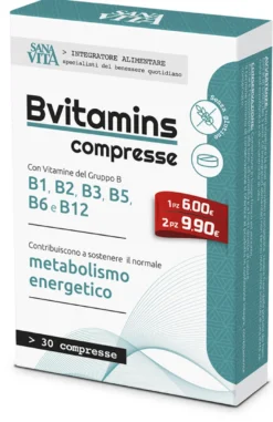 Sanavita Bvitamins Integratore Vitamine Gruppo B 30 Compresse