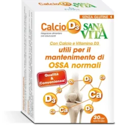 Sanavita Calcio Vitamina D3 Integratore Ossa 30 Compresse