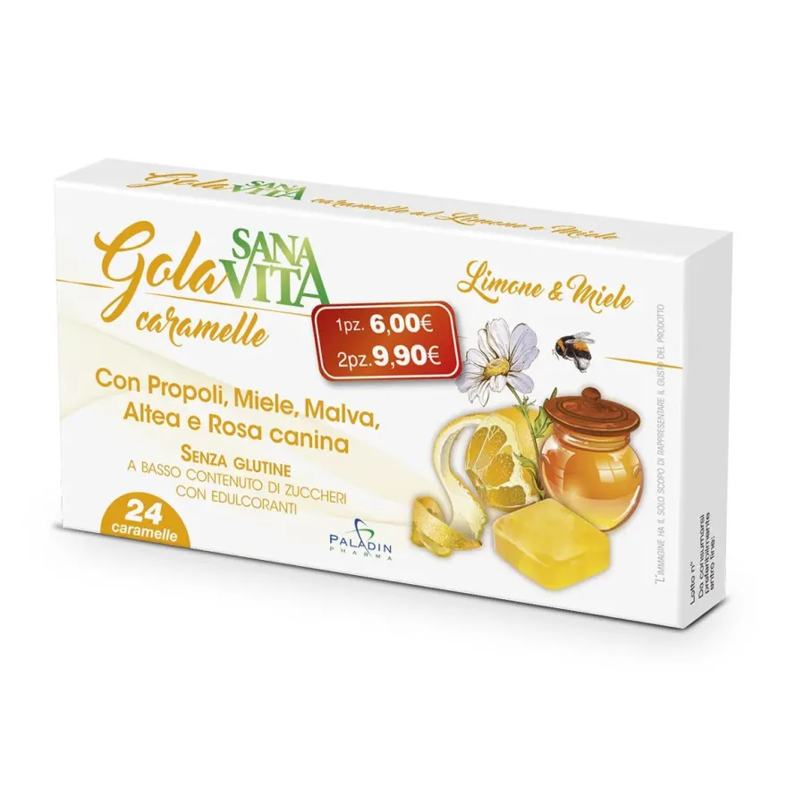 Sanavita Caramelle Gola Gusto Limone E Miele 24 Caramelle