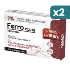 Sanavita Ferro Forte 2 confezioni da 30 Compresse
