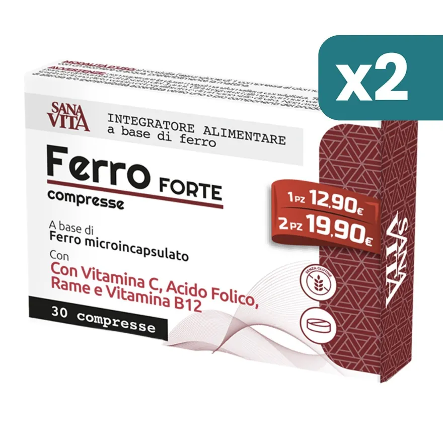 Sanavita Ferro Forte 2 confezioni da 30 Compresse