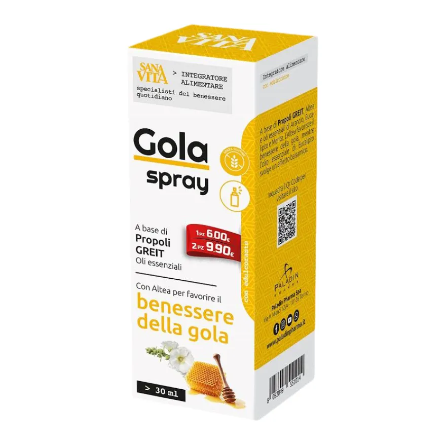Sanavita Gola Spray Integratore Benessere Gola 30ml