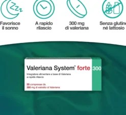 Sanifarma Valeriana System Forte 300mg Integratore Rapido Rilascio 20 Compresse
