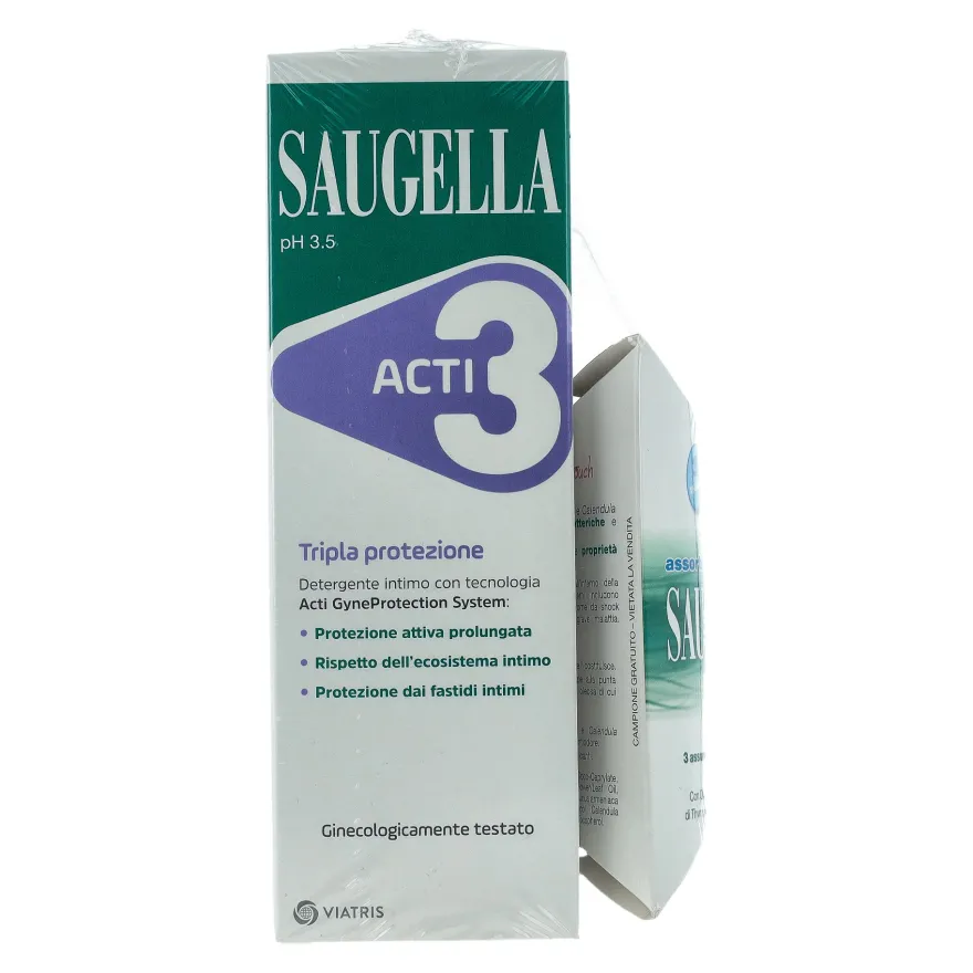 Saugella Acti3 250ml + Assorbenti Interni Omaggio 3 Pezzi