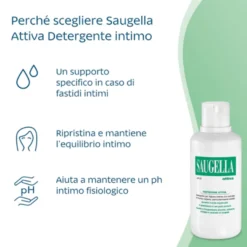 Saugella Attiva Detergente Intimo Donna 500ml