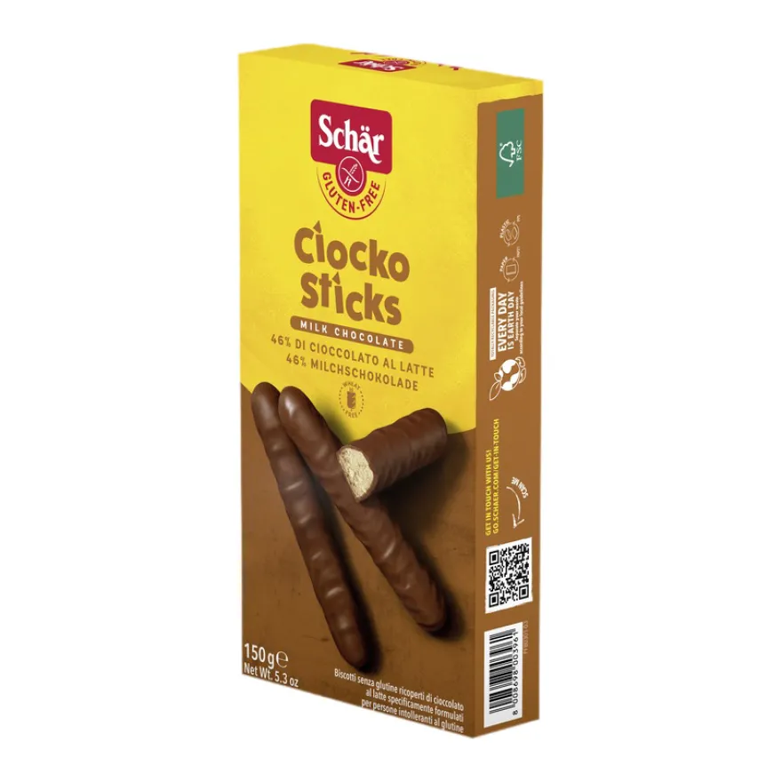 Schar Ciocko Sticks Ricoperti Di Cioccolato Al Latte 150g