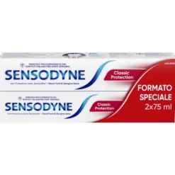 Sensodyne Classic Protection Dentifricio Quotidiano Denti Sensibili Con Fluoro 2x75ml