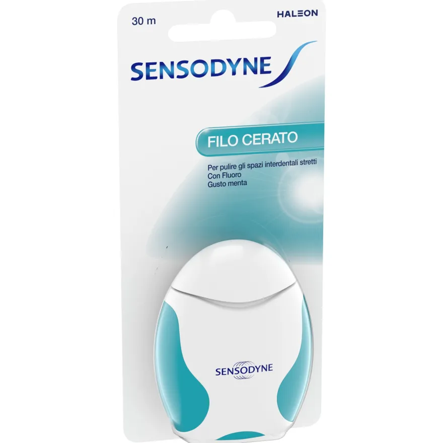 Sensodyne Filo Interdentale Cerato Con Fluoro Gusto Menta Fresca 30m