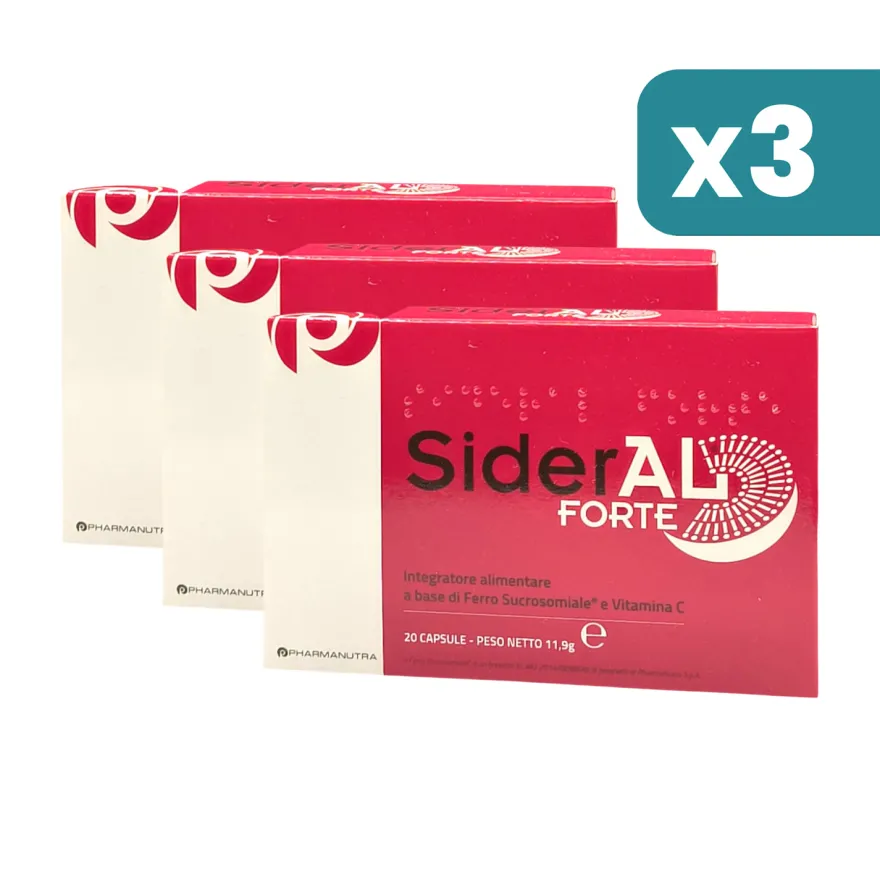 Sideral Forte Integratore Carenza Ferro 3 confezioni da 20 Capsule