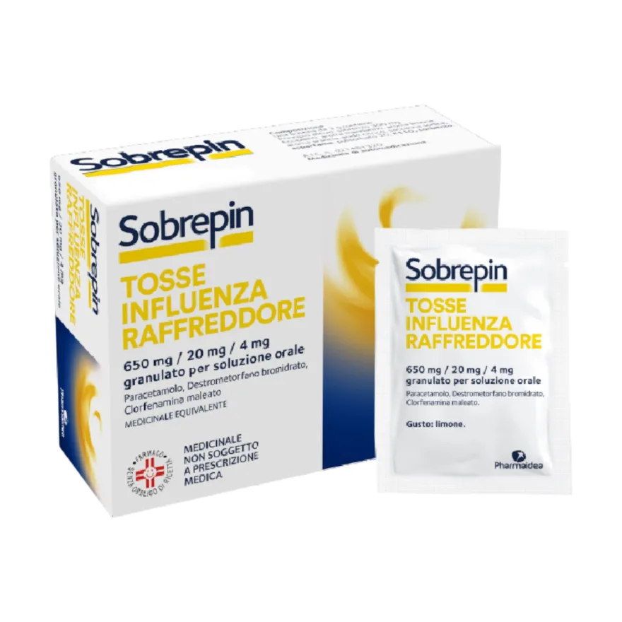 Sobrepin 650mg+20mg+4mg Tosse Influenza Raffreddore Orale Granulato 10 Buste