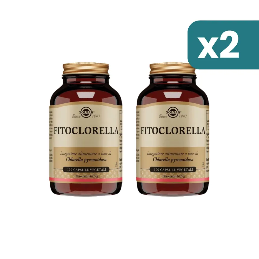 Solgar Fitoclorella Integratore Difese Immunitarie 2 confezioni da 100 Capsule