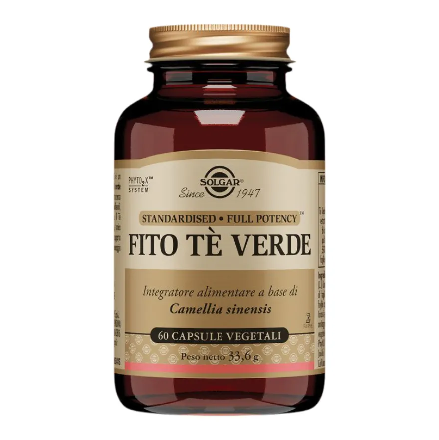 Solgar Fito Tè Verde Integratore Controllo Peso 60 Capsule
