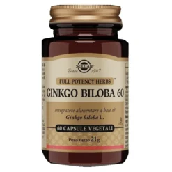 Solgar Ginkgo Biloba 60 Integratore Per Memoria E Microcircolo 60 Capsule Vegetali