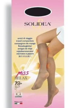 Solidea Miss Relax 70 Sheer Gambaletto Compressione Graduata Camel 2m