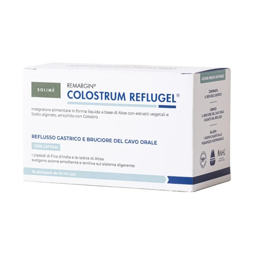 Solimè Remargin Colostrum Reflugel Integratore Reflusso E Bruciore Cavo Orale 16 Stick
