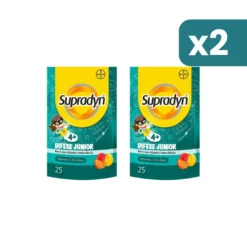Supradyn Difese Junior Integratore Con Vitamina C D E Zinco 2 confezioni da 25 Caramelle Gommose