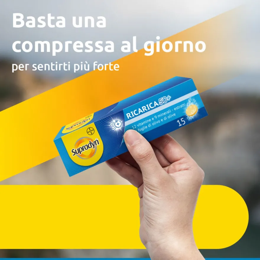 Supradyn Ricarica 50+ Integratore Vitamine Minerali E Antiossidanti 15 Compresse Effervescenti