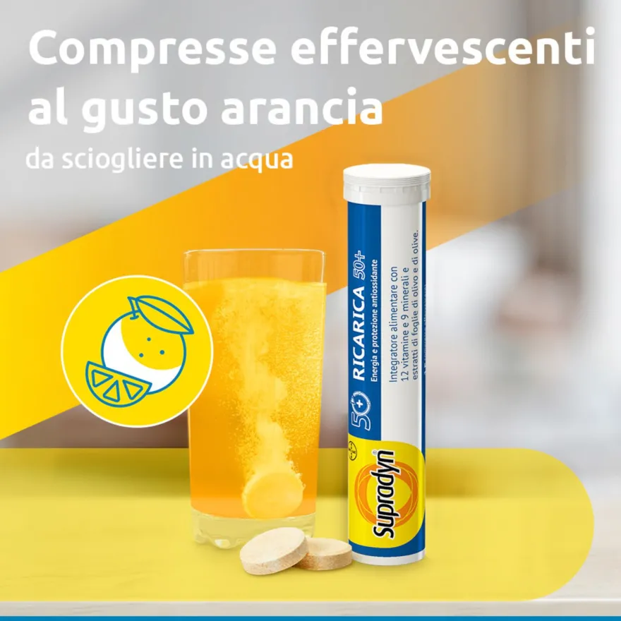 Supradyn Ricarica 50+ Integratore Vitamine Minerali E Antiossidanti 15 Compresse Effervescenti