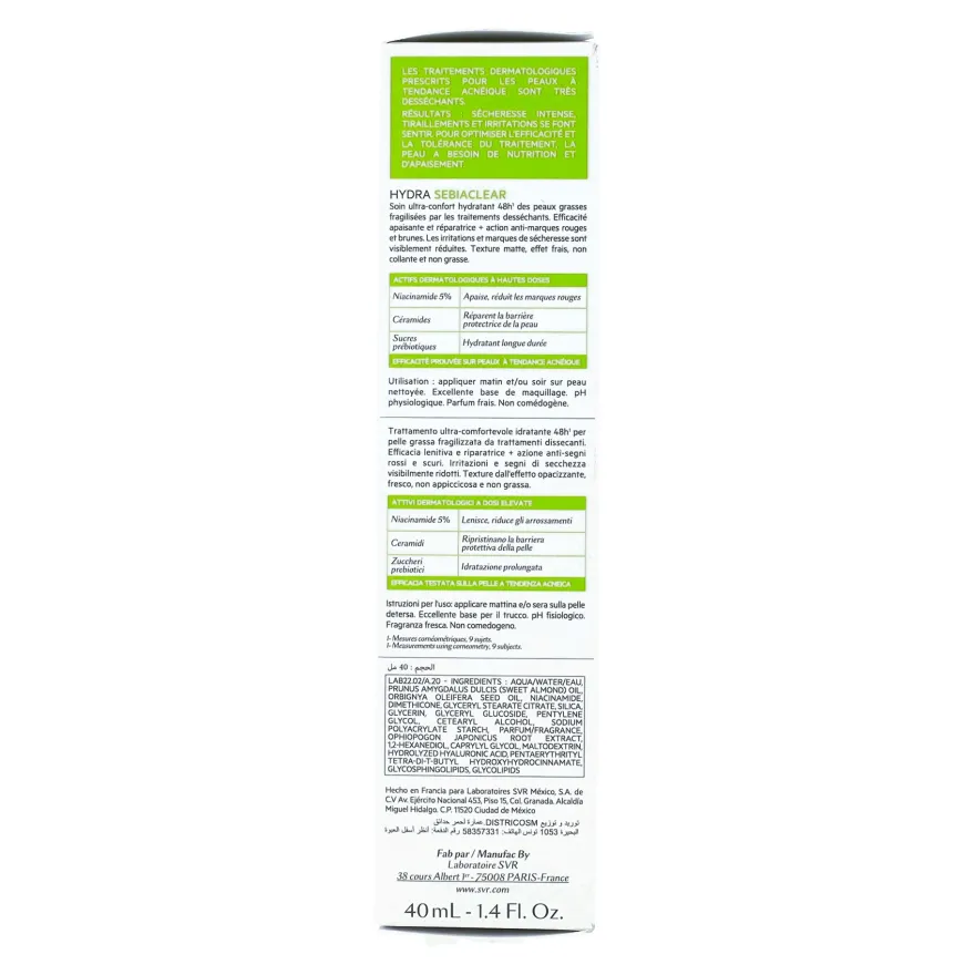 Svr Sebiaclear Hydra Crema Idratante Riparatrice 40ml