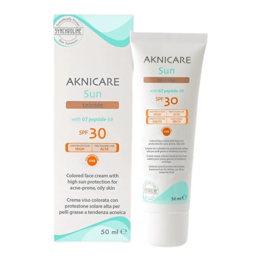 Synchroline Aknicare Sun Teintee Spf30 50ml Emulsione Viso Colorata