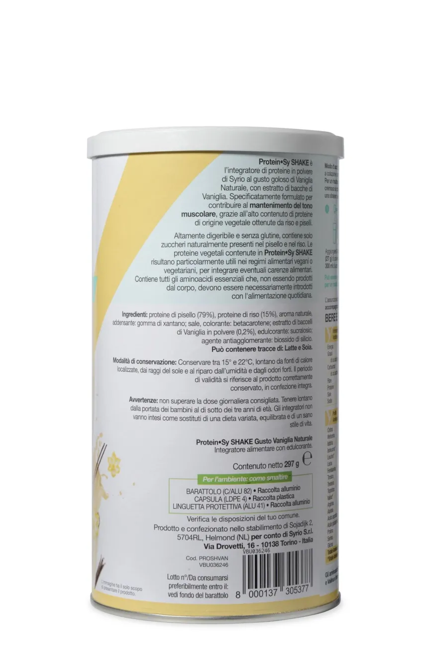 Syrio Protein-sy Shake Vegetale Vaniglia Naturale Integratore 297g