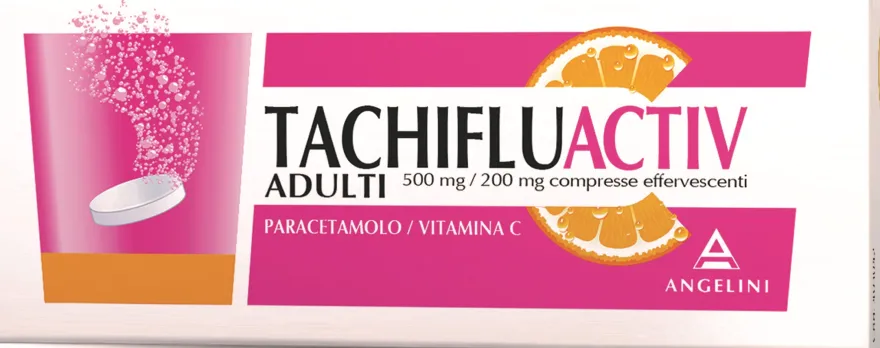Tachifluactiv 500+200mg Trattamento Febbre 12 Compresse Effervescenti