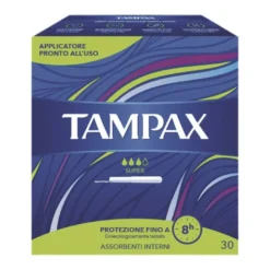 Tampax Blue Box Assorbenti Interni Super Con Applicatore 30 Pezzi
