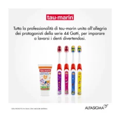 Tau-marin Set Baby Smile Special Edition 44 Gatti Spazzolino + Dentifricio Fragola 20ml