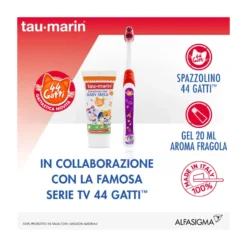 Tau-marin Set Baby Smile Special Edition 44 Gatti Spazzolino + Dentifricio Fragola 20ml
