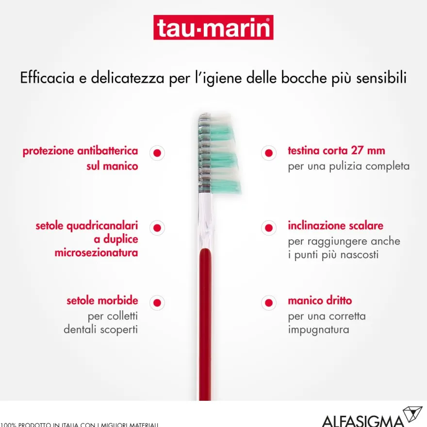 Taumarin Spazzolino Sensitive Gengive Antibatterico 1 Pezzo